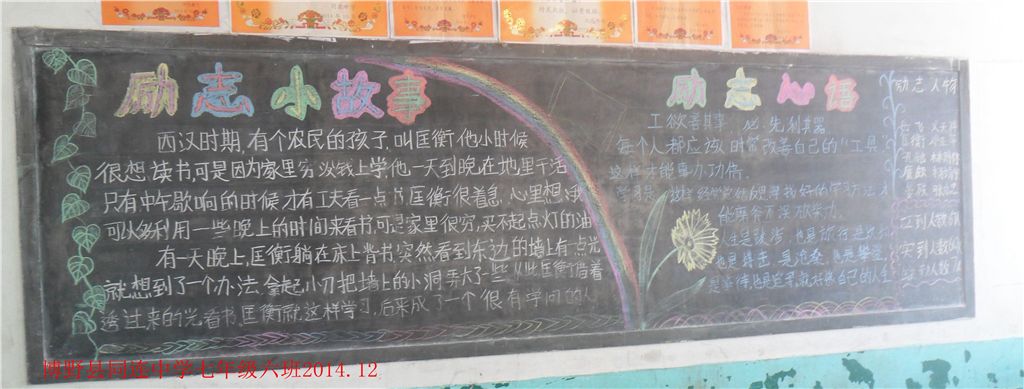 同连中学好习惯黑板报 2014级6班