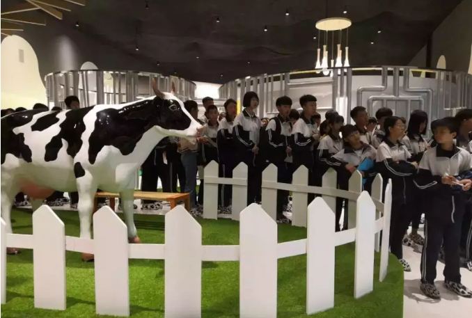 同连中学92名师生的游览天香奶业”
